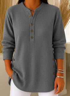 EternaStyle – Cozy Solid Color Long Sleeve Pullover