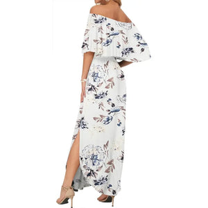 BreezeBelle – Off Shoulder Ruffle Maxi Dress