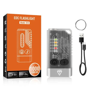 EDC Flashlight with Red UV Blue Light -Super Bright 1000LM marnetic