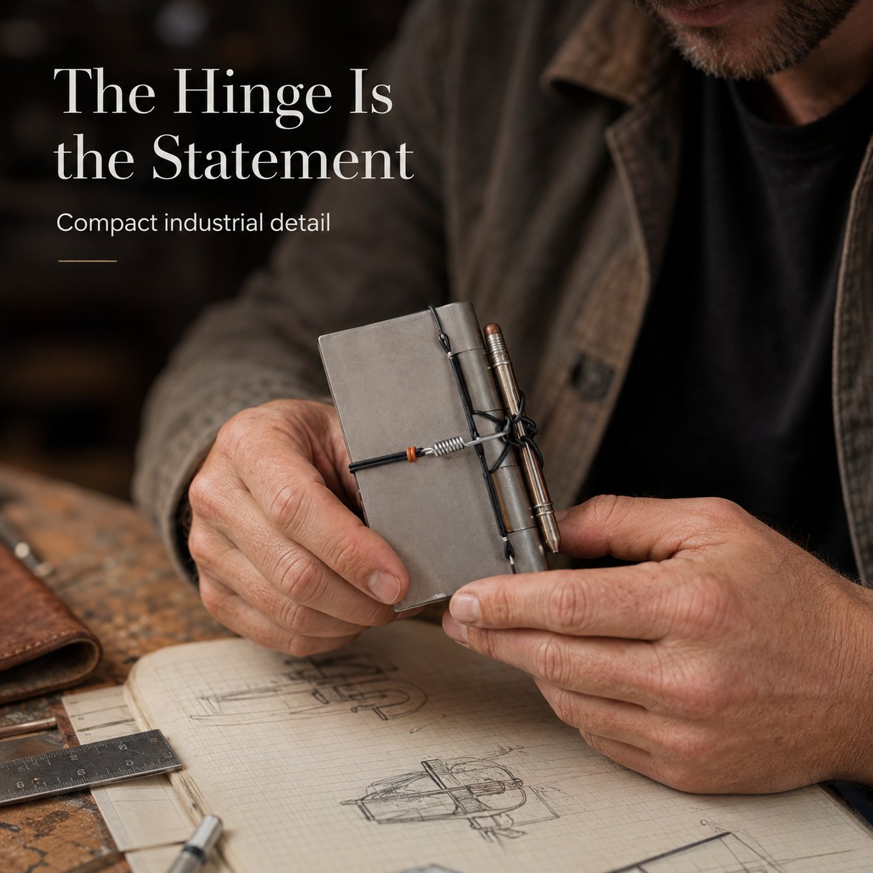NoteForge – Stainless Steel Hinge Linen Journal