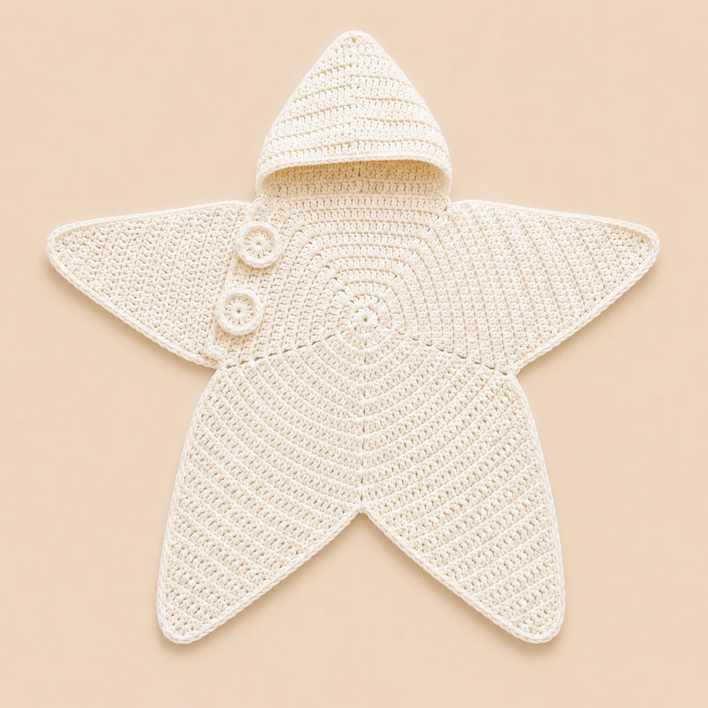 LittleLuna – Hooded Crochet Baby Comfort Blanket