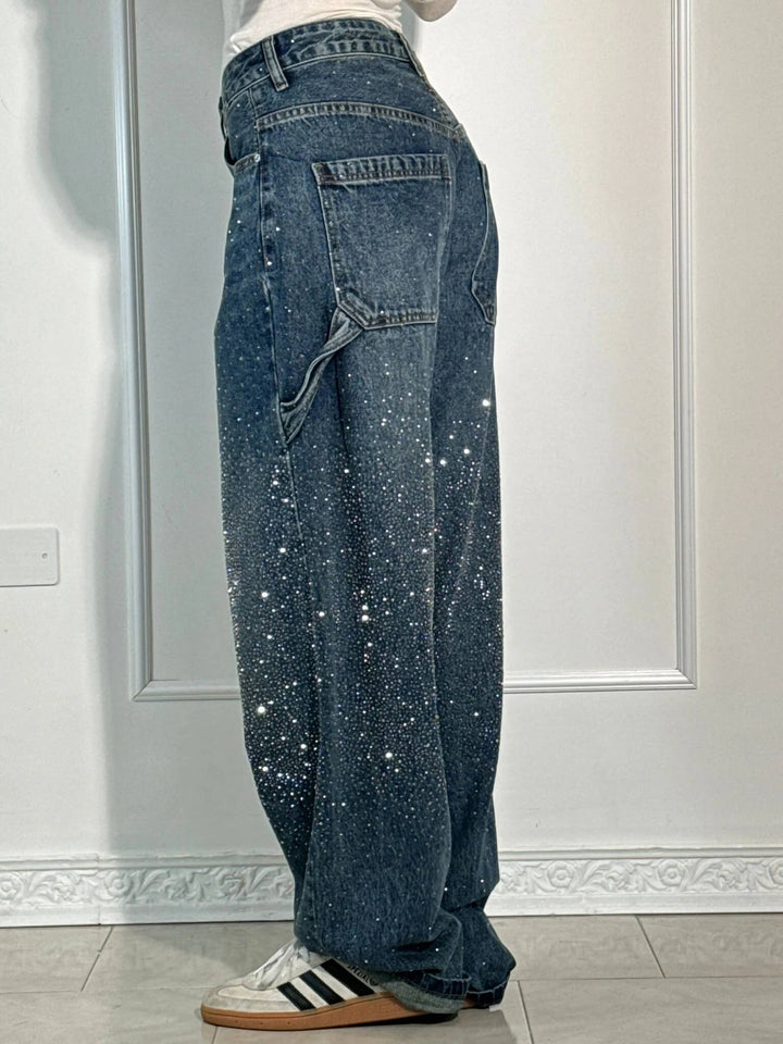 NovaDenim - Balloon Fit Sparkle Jeans – Statement Streetwear