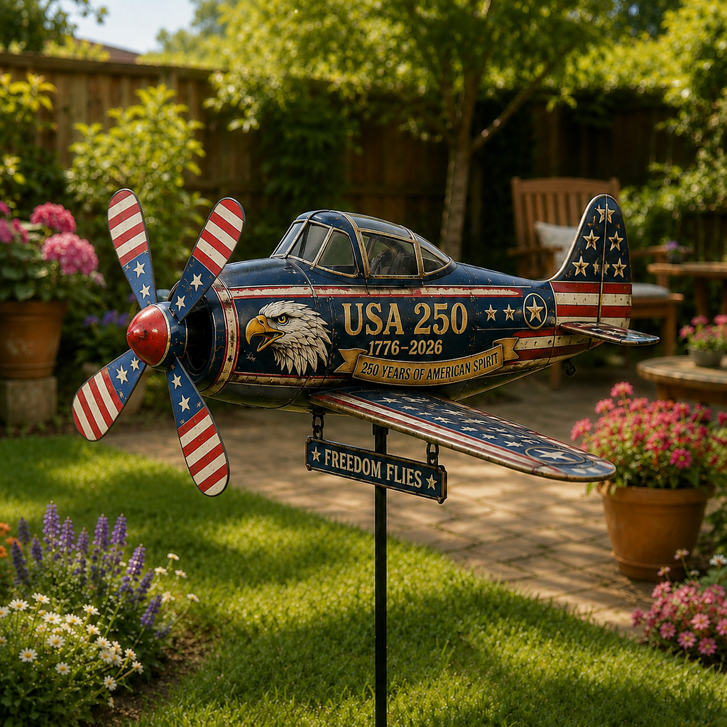 SkyRetro – USA 250 Vintage Plane Wind Spinner