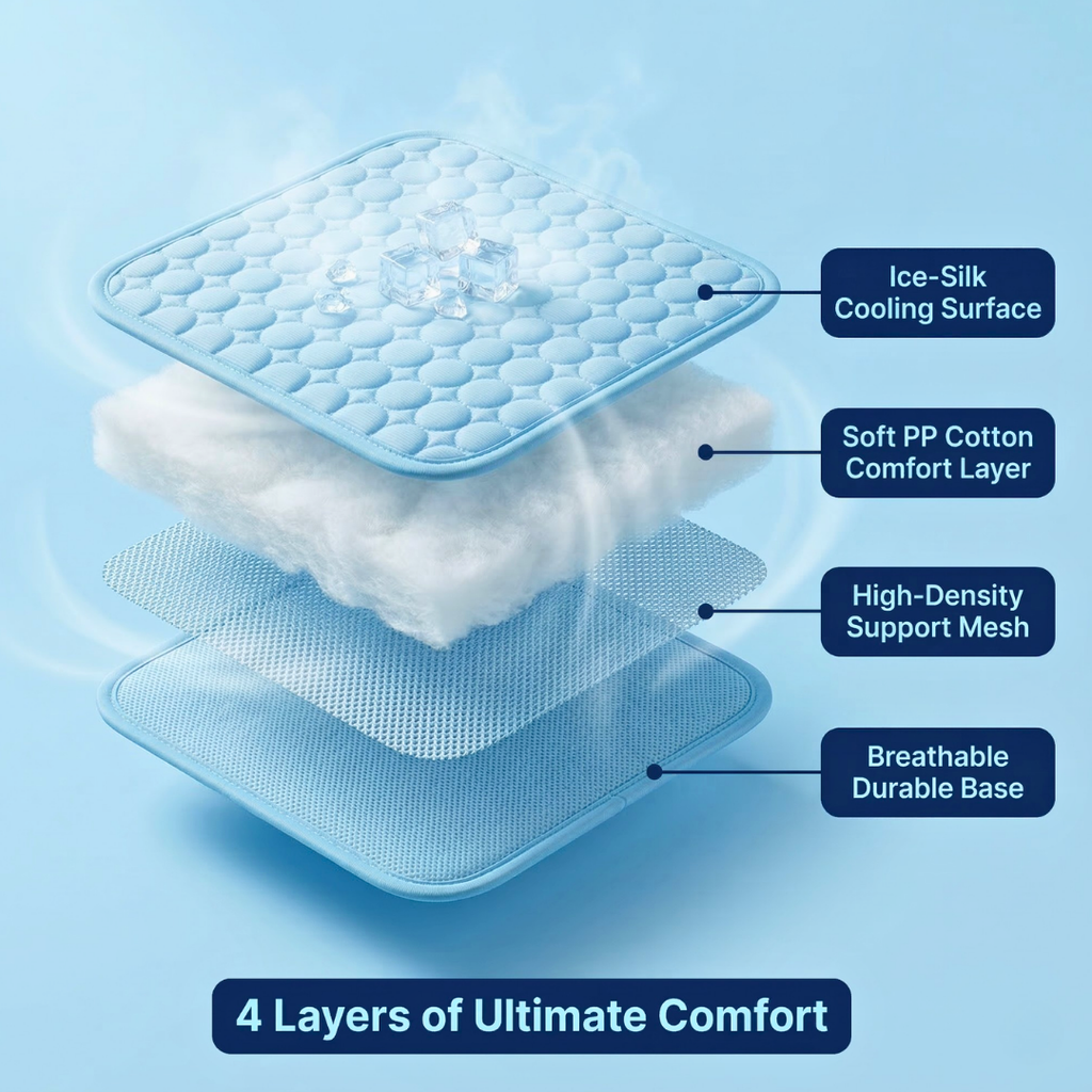 ❄️🐶 So bleibt Ihr Hund den ganzen Sommer über schön kühl – die „Instant Ice-Silk“-Kühlmatte für sofortigen Komfort! 🐾🔥