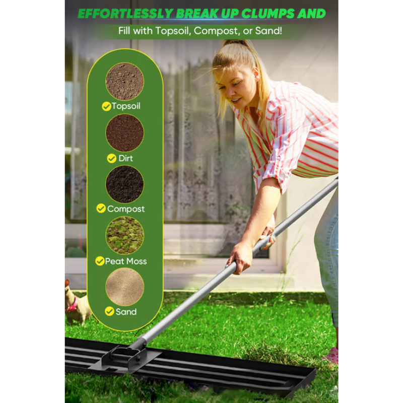 TurfTamer – Heavy Duty Lawn Leveling Rake