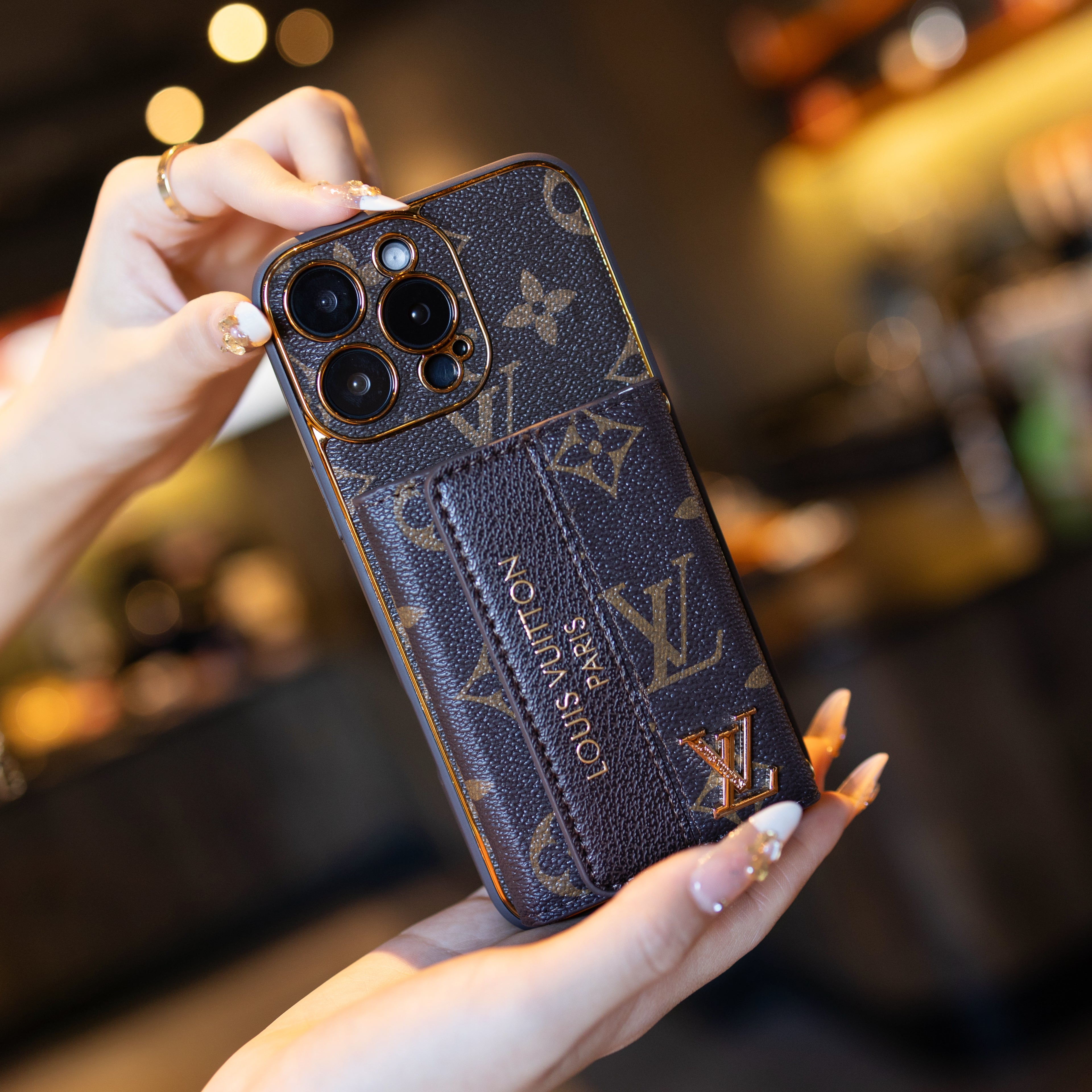 GlamPouch - Designer Monogram Phone Case with Strap