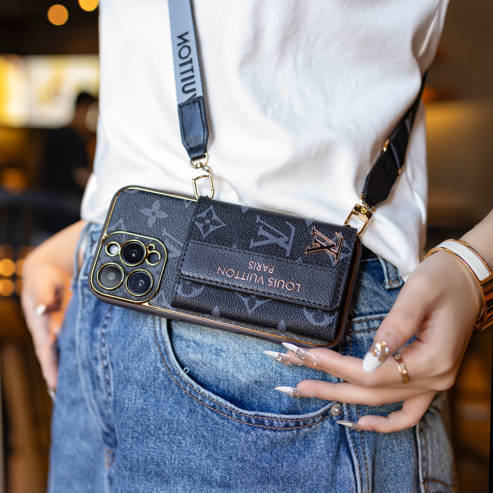 GlamPouch - Designer Monogram Phone Case with Strap