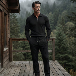 UrbanEase – Breathable Waffle Knit Lounge Set for Men