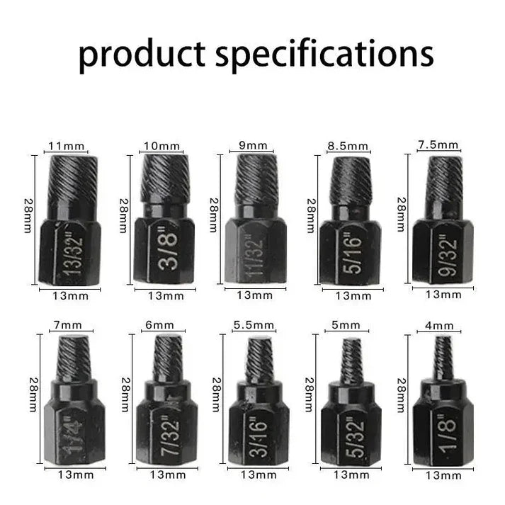 BoltBuster – Broken Screw Removal Tool - 10-Piece Kit