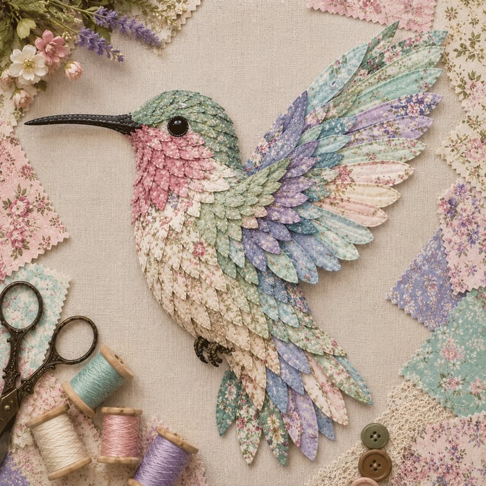 CraftNest – Handmade Patchwork Bird Hanging Kit