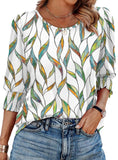 StyleBreeze – Elegant Relaxed Fit 3/4 Sleeve Top
