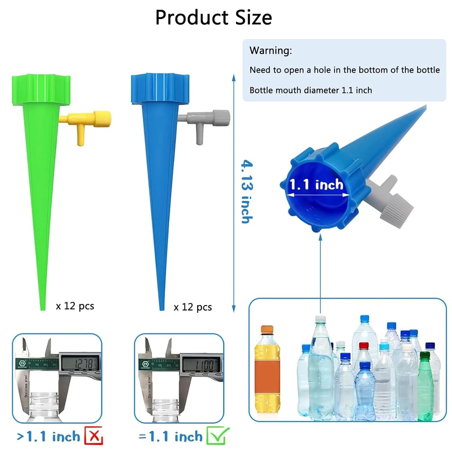 PlantFlow – Adjustable Self-Watering Spikes