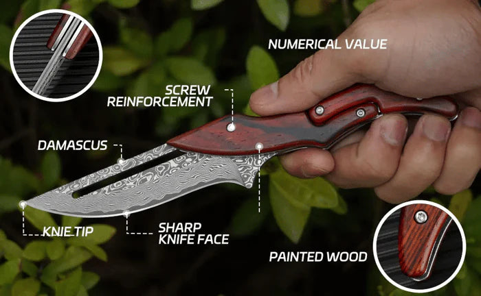 BladeCraft – Hand Forged Damascus Steel Folding Knife