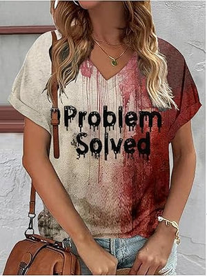 GhoulGlam | Women’s V-Neck Scary Print Tee