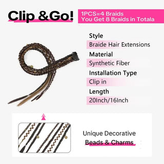BohoGlow – Beaded Clip-In Braids