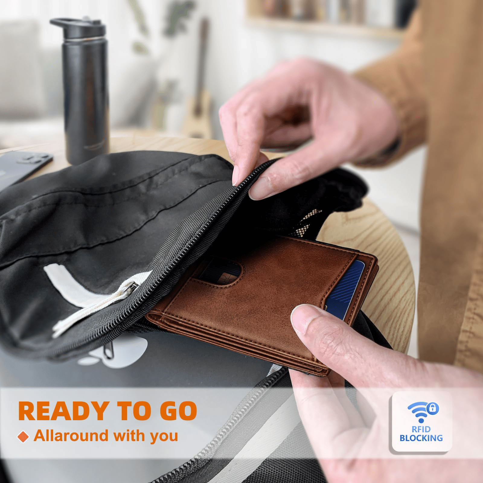 SlimGuard – Leather Front Pocket Card Holder