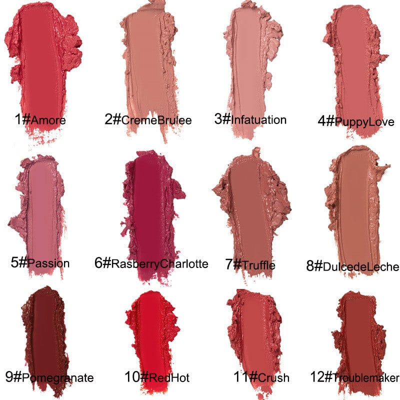 Charmé - Ultimate 12-Color Cream Lipstick Set | Color That Lasts All Day