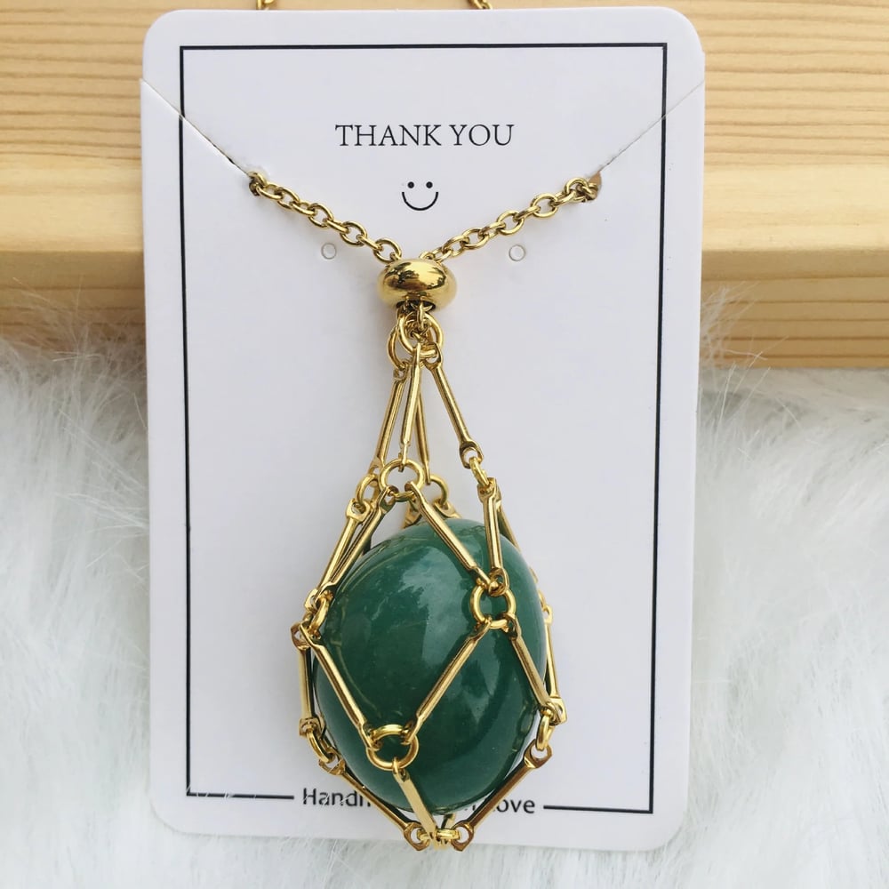 CrystalNest – Handmade Stone Holder Necklace