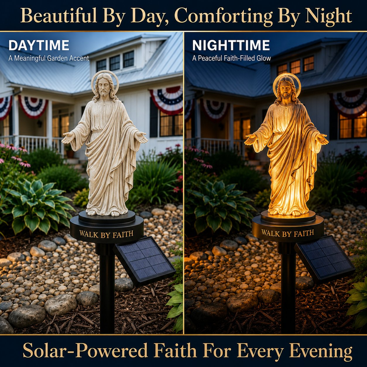 FaithGlow – Solar Jesus Garden Light