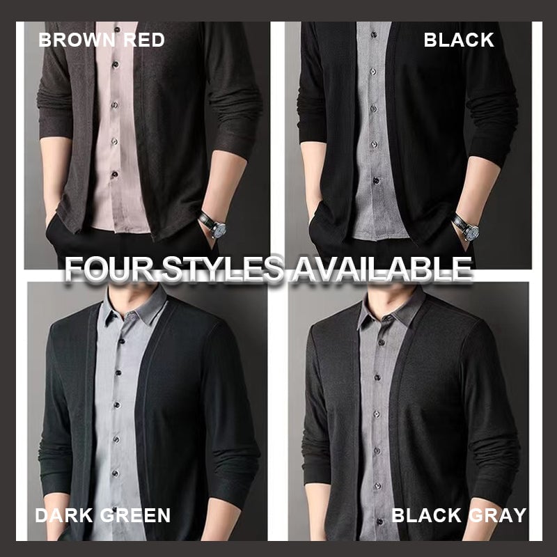 GentLayer – Elegant Two Piece Shirt Collar Cardigan