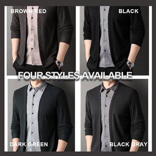 GentLayer – Elegant Two Piece Shirt Collar Cardigan