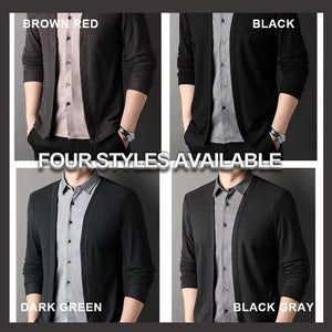 GentLayer – Elegant Two Piece Shirt Collar Cardigan