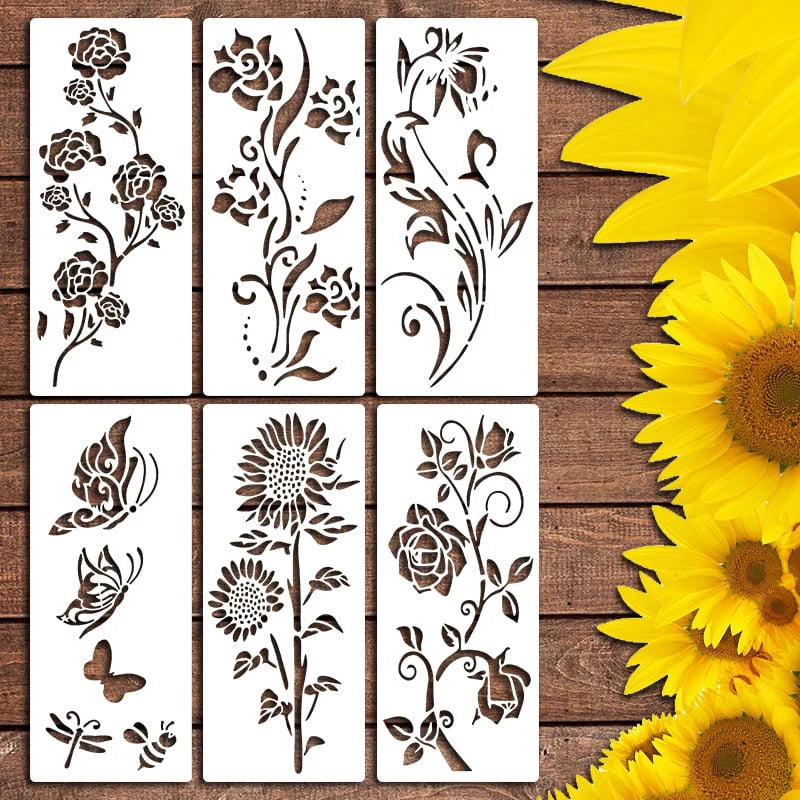 BloomCraft | Reusable Decorative Flower Stencil Set