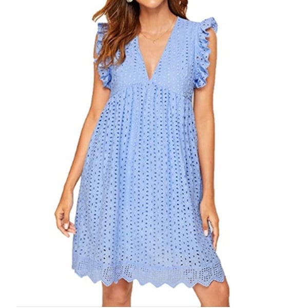 BellaAir – Summer Hollow Lace V-Neck Dress