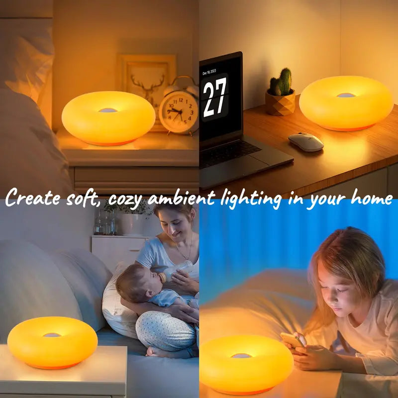 GlowNest – Touch-Control Doughnut Ambient Lamp