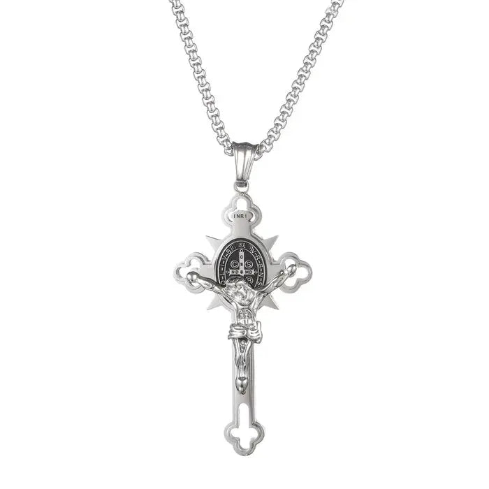 🙏ST.Benedict Protection Cross Power Pendant Necklace Marnetic
