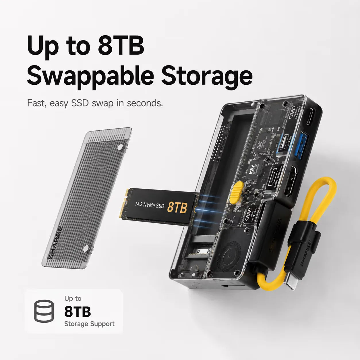 ❄️Card-Sized Cooling SSD Hub! Ice-Storm Cooling 6-in-1 USB C Hub