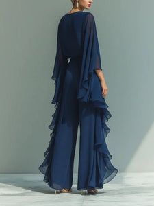 GraceLuxe – Elegant Chiffon Outfit Pants Set