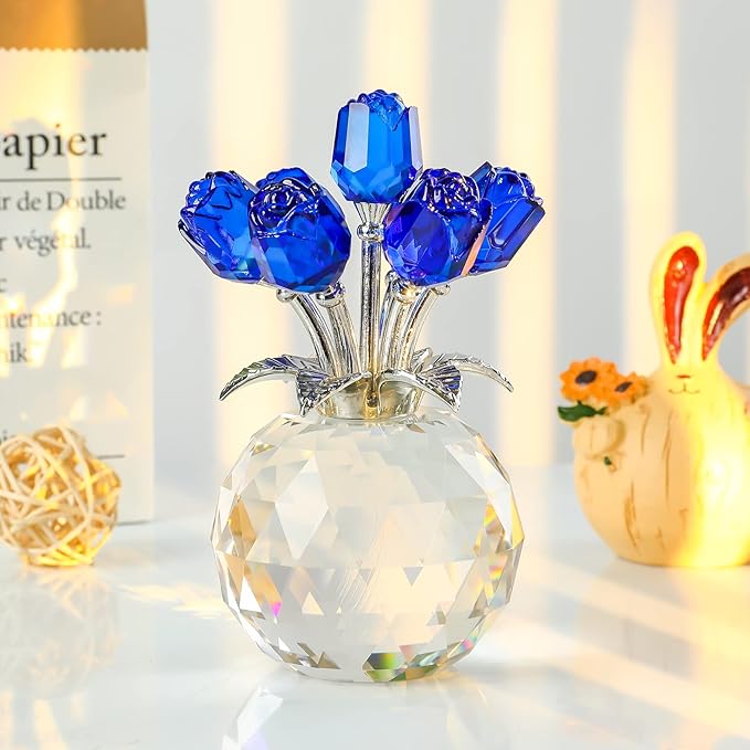 VivaRose – Colorful Rose Figurine in Display Vase