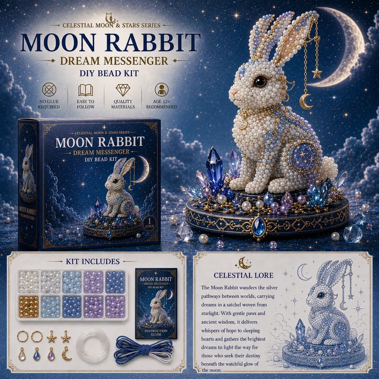 LunaCharm – Moon Cat Celestial DIY Bead Kit