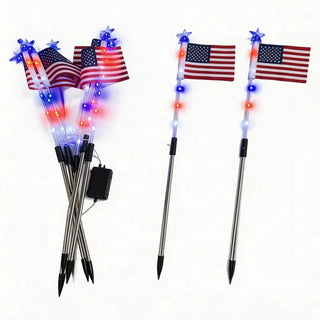 LibertyShine – 8 Solar American Flag Garden Lights