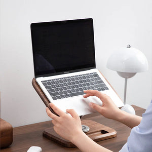 RotateLift™ Black Walnut Aluminum Alloy Book and Laptop Stand marnetic