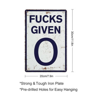 LaughLimit – Vintage Zero Given Metal Wall Sign