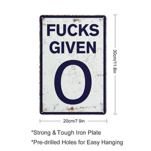 LaughLimit – Vintage Zero Given Metal Wall Sign