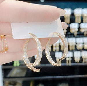 🧬Hot-selling item🌟Cross arc diamond earrings