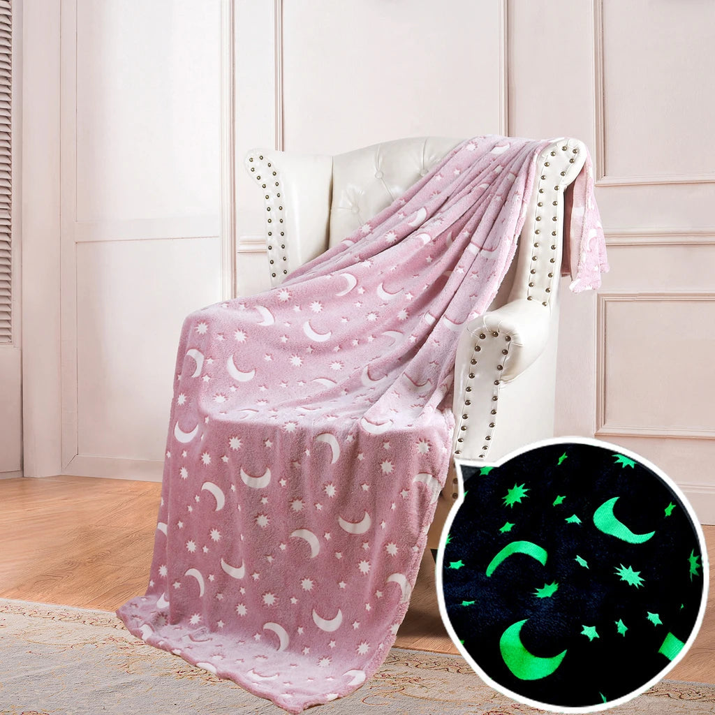 StellarDreams - Luminous Plush Velvet Galactic Blanket marnetic
