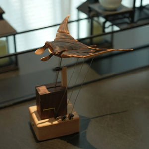 WaveWings - Animated Wooden Manta Sculpture