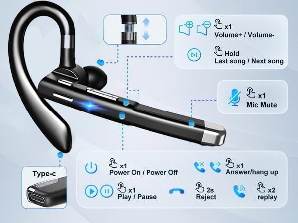 TalkMax - 80H Playtime Bluetooth Trucker Headset