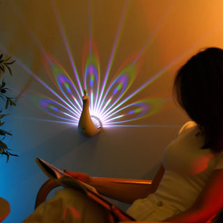 AuraGlow - Stunning Peacock Light Projection