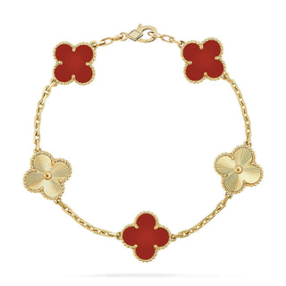 AuraLeaf – Lucky Carnelian Clover Bracelet