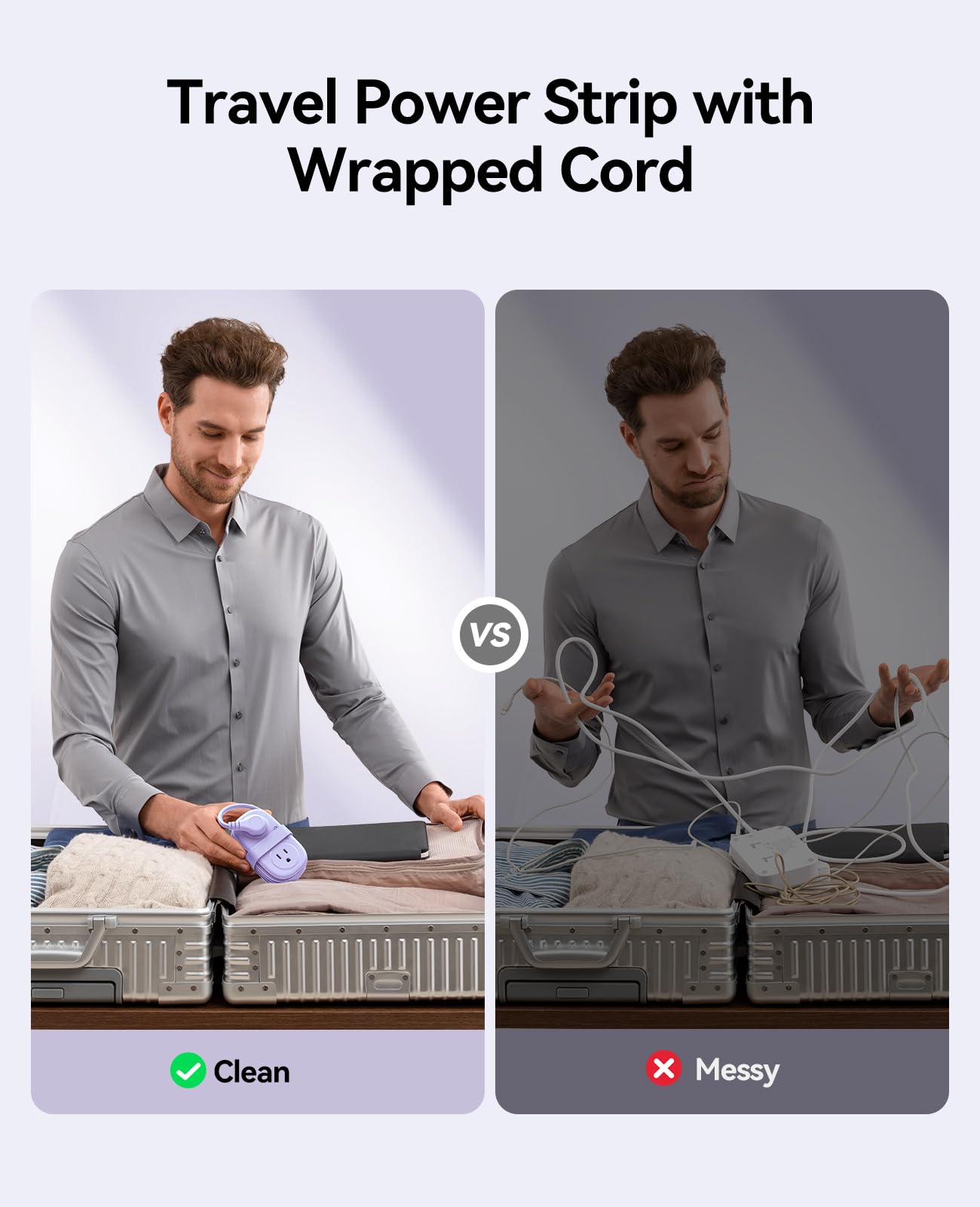 AuroraLink – 4FT Travel Power Strip with 4 AC Outlets