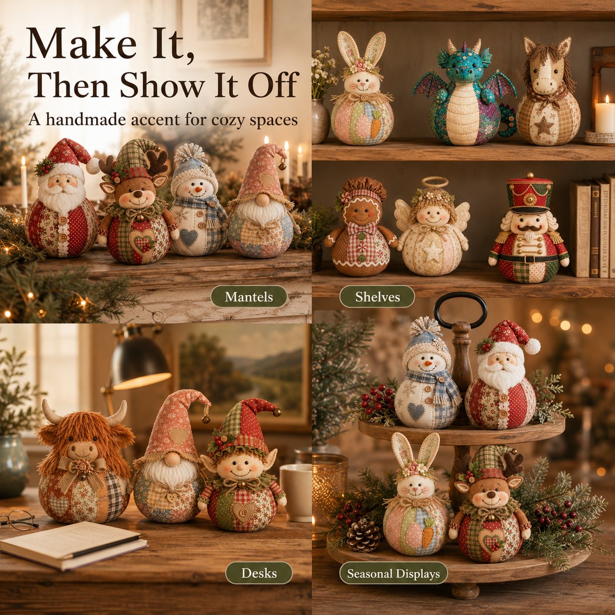 StitchBloom – Patchwork Fabric Doll DIY Craft Kit