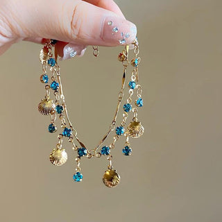 BlueLove – Double-Layer Shell Necklace & Bracelet Set