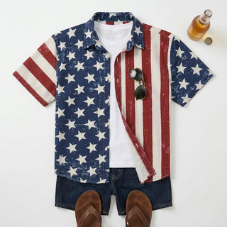 FreedomFlora – American Flag Tropical Shirt