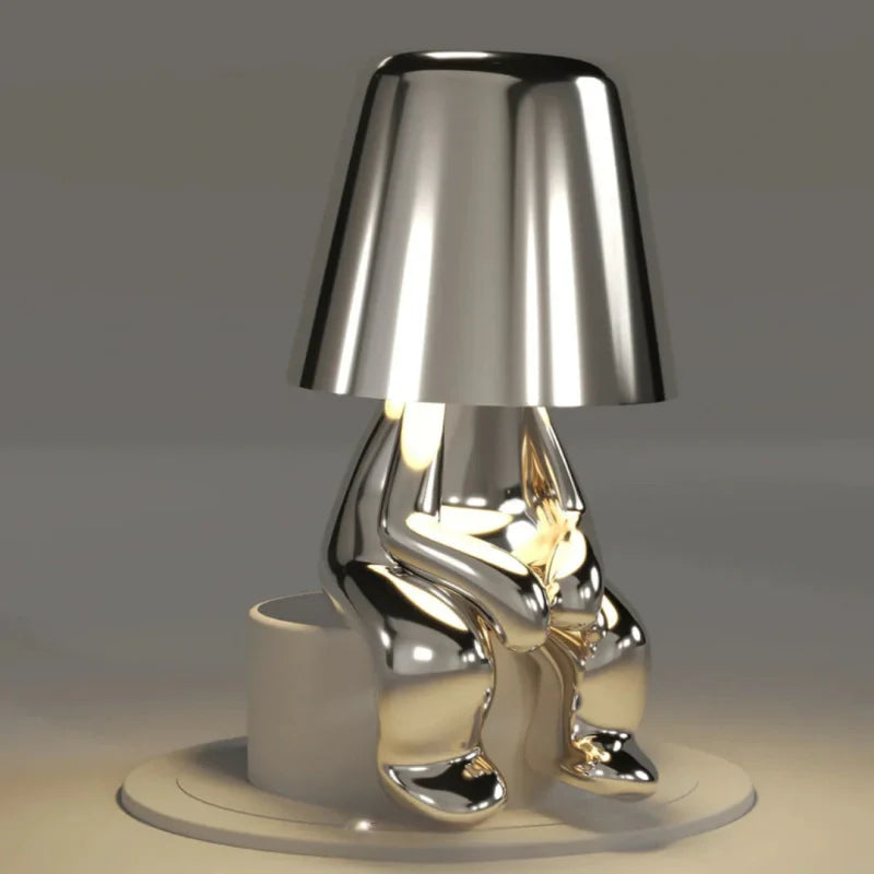 LumiThink – Elegant Gold Thinker Touch Lamp