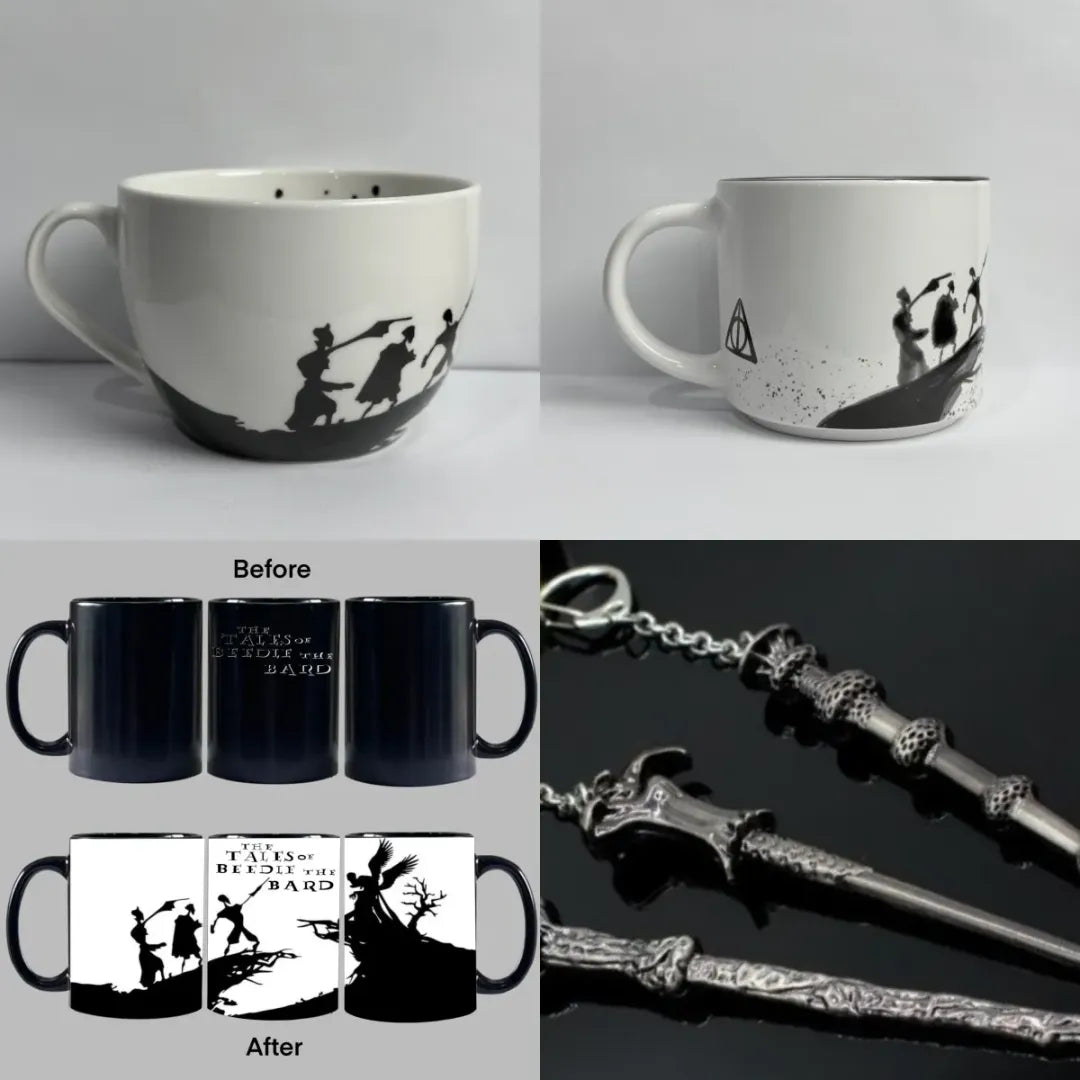 InkCharm – Hand-Drawn Peverell Brothers Mug